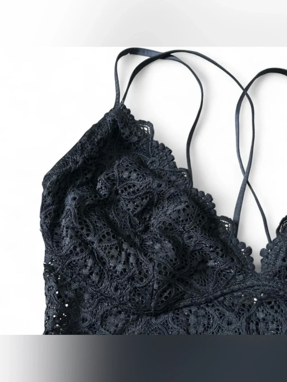 Auden Black Lace Bralette with Strappy Back